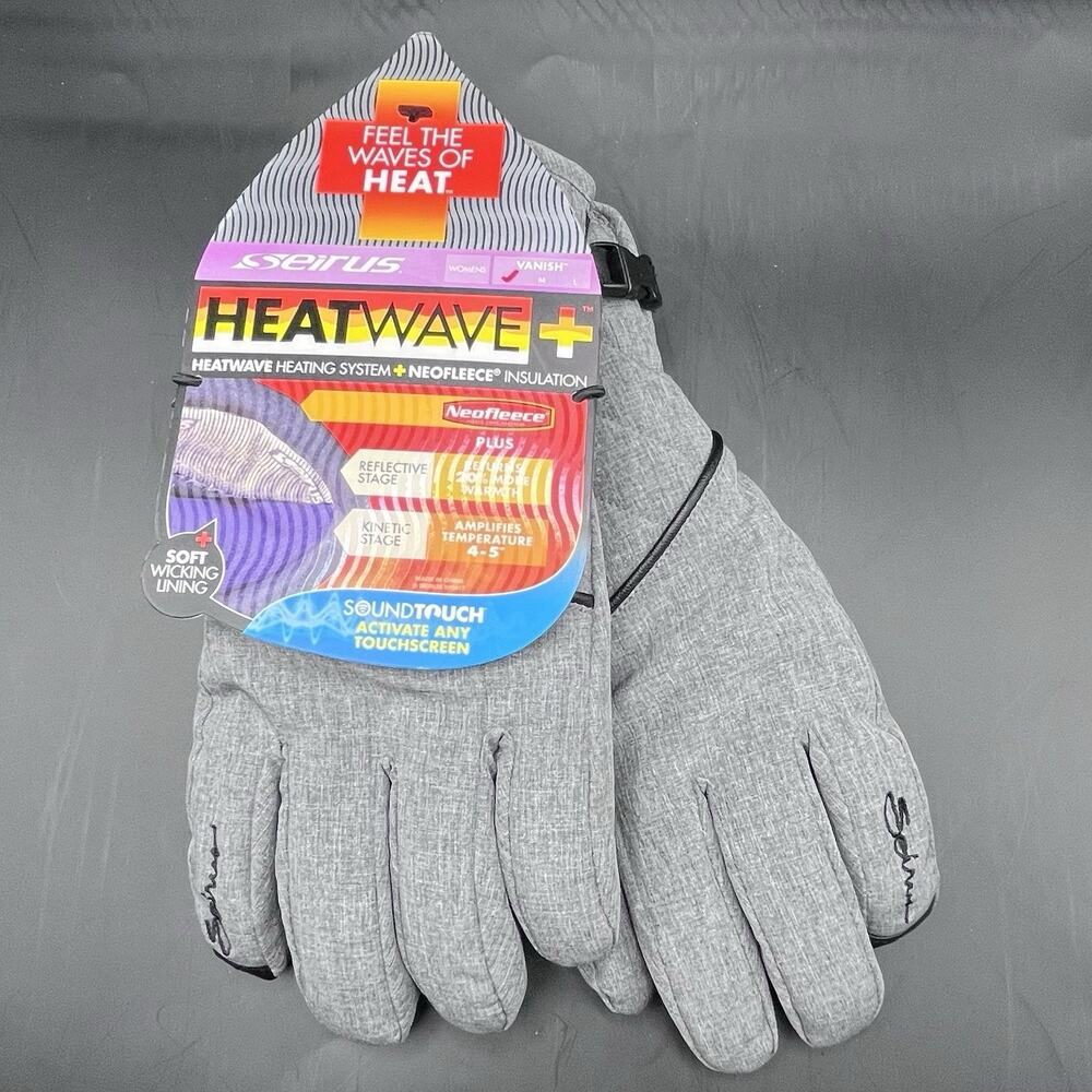 Seirus Women's Heatwave + Vanish Gloves Neofleece Grey Small New With Tags